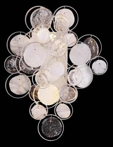 Бра DESEO AP2 SILVER Crystal Lux прозрачный белый на 2 лампы, основание серебряное в стиле арт-деко  фото 3